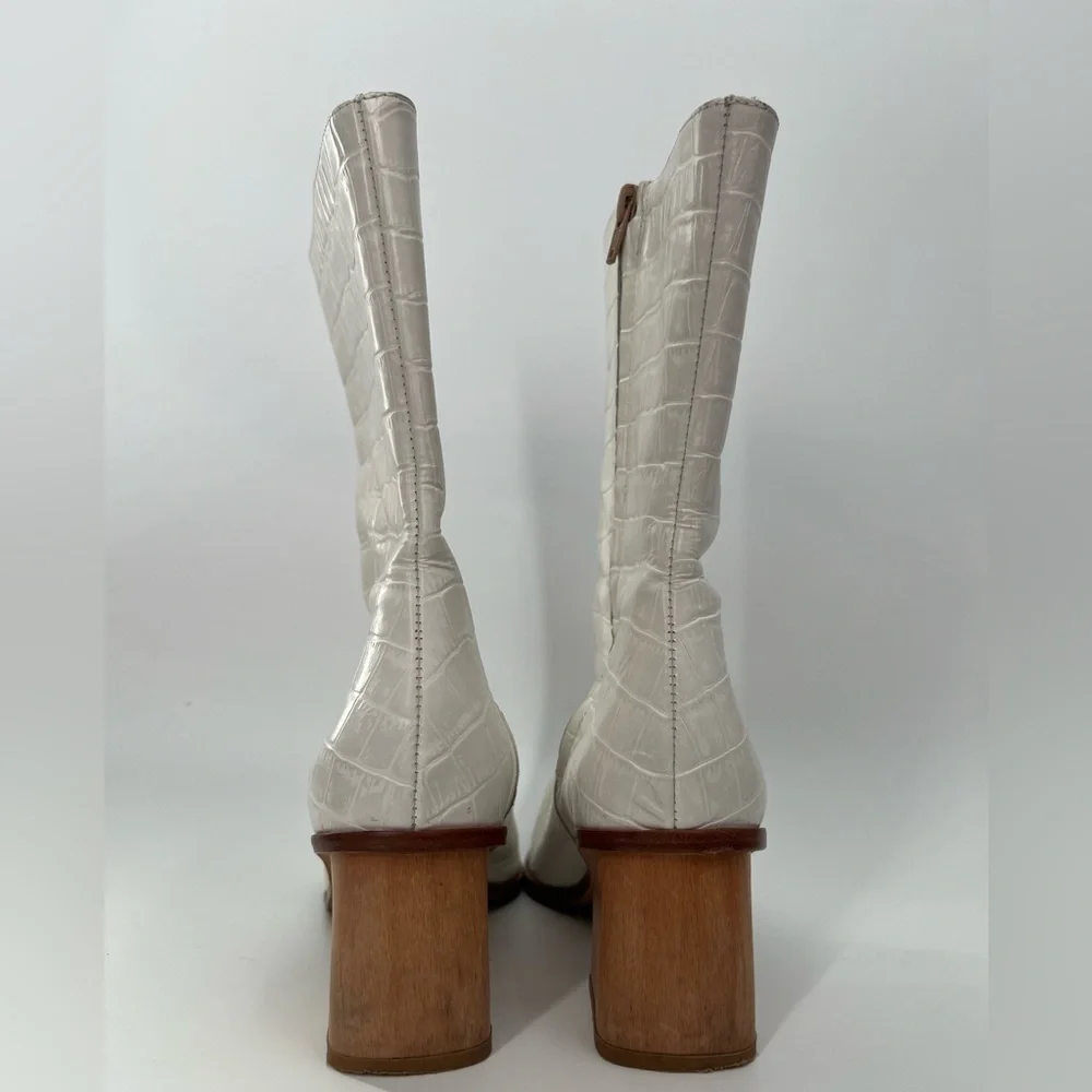Paloma Wool Emilia Croc Embossed Leather Boots